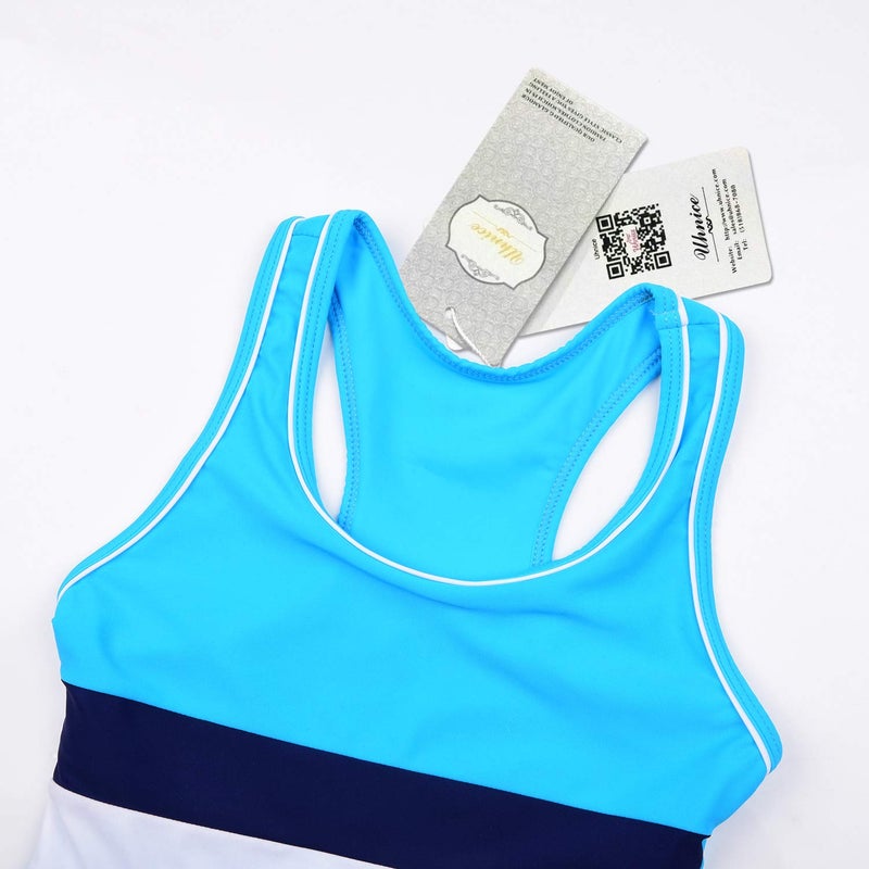 Uhnice Girls Swimsuit Two Piece Tankini Swimwear with Boyshort (12-13 Years(Tag Size 4XL), Blue) - Image 3