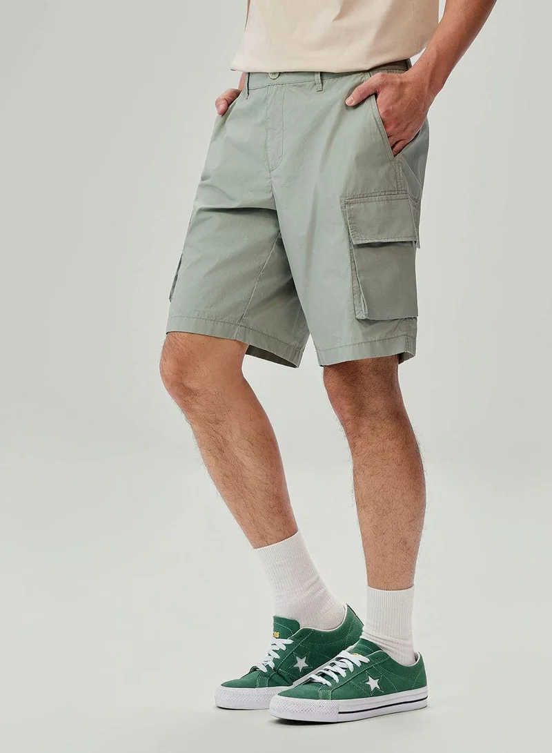 Men Relaxed Cotton Poplin Bermuda Shorts
