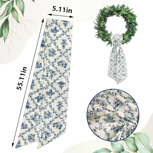 Ftuuo Summer Wreath Sash for Front Door Lemon Wreaths Satin Sash Burlap Garland Ribbon Accessories for Wreath Yard Doorway Indoor Outdoor Bow Bridal Shower Home Decor,5.1 x 54.3 - Image 2
