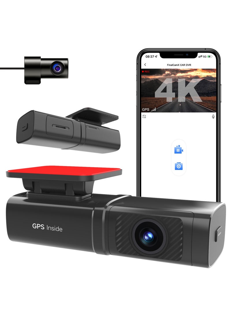 MNT - MNT 4K Dash Cam with Front & Rear Cameras & Enhanced Night Vision - WiFi + GPS & External Storage to Protect Your Car - Image 1