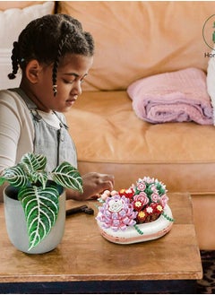 Excefore Succulents Building Set Cute Botanical Collection,Gifts for Girls Boys Kids 8+ and Adults, Bonsai Plant Garden-Classic Bricks Compatible with Lego (JK2722-Sweetheart-327PCS)  - Image 5