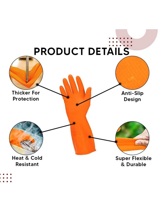 ROBUSTT Robustt Heavy Duty Rubber Hand gloves (5 Pairs) for Dishwashing, gardening, kitchen cleaning - Image 2