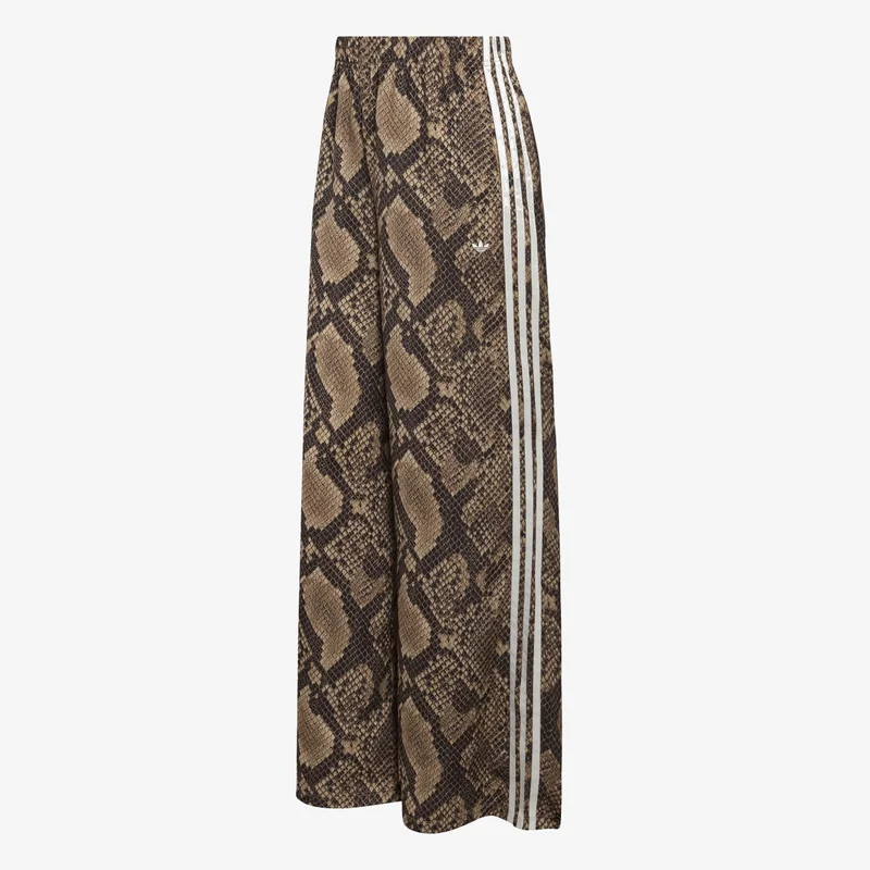 SATIN SNAKE PRINT WIDE LEG TRACK Joggers