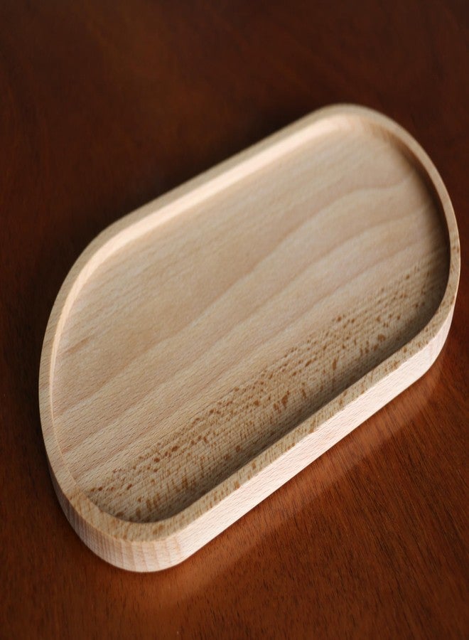 efo Wooden Oval Candle Plate - Accessory Tray - Table Centrepiece Decorative Tray - Desktop Organizer for Office Supplies - Serving Platters for Parties - Home Decor Accessories - Image 2