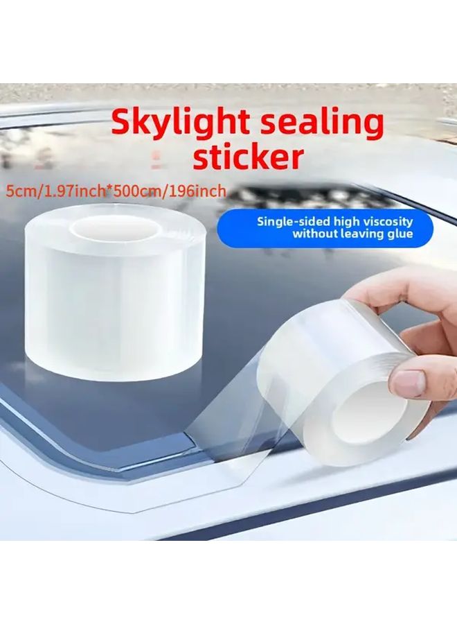 Transparent Car Panoramic Sunroof Seal Strip 5x500cm Leak Proof Waterproof Tape - Image 3