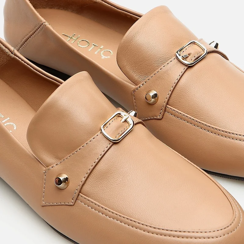 Hotiç 01AYH284090A330 GENUINE Leather Natural Women's Loafer