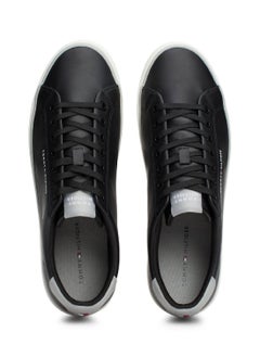 TOMMY HILFIGER Men's Vulcano Low Core Sneakers Low Top - Leather, Black  - Image 3