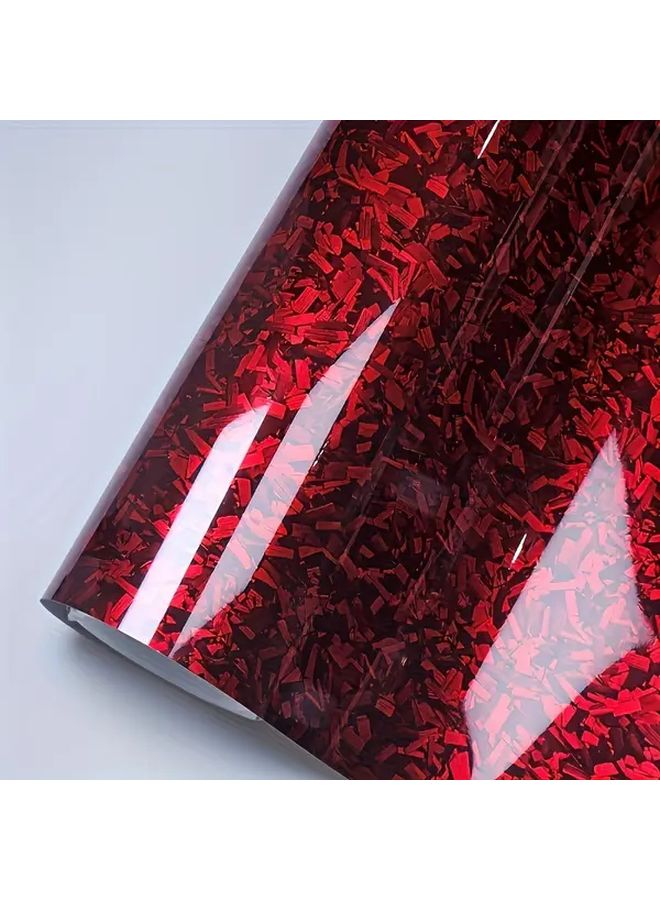 Glossy Red Laser Cut Vinyl Wrap Roll 18 Inches Wide PET Carbon Fiber Car Decal - Image 4