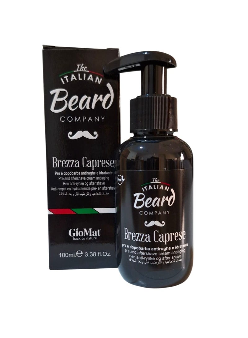 GioMat Italian Beard Pre and Aftershave Cream Antiaging 100ml - BREZZA CAPRESE - Image 1