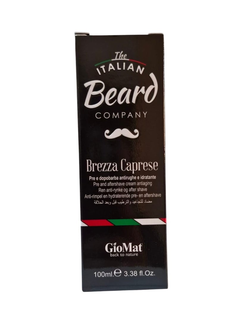 GioMat Italian Beard Pre and Aftershave Cream Antiaging 100ml - BREZZA CAPRESE - Image 3