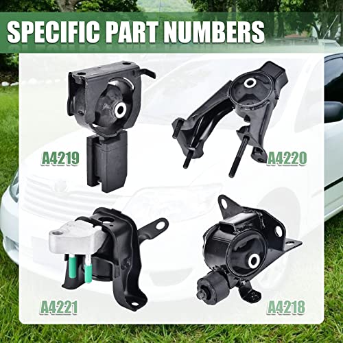 Lochnchn 4PCS Engine Motor Transmission Mount Kits Compatible with Corolla Matrix Pontiac Vibe 1.8L 2003-2008 Engine Trans Mount Replace A4218 A4219 A4220 A4221 - Image 3