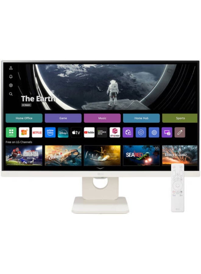 24 inch Smart Monitor, IPS Display, FHD Resolution, 60Hz Refresh Rate, 5ms Response Time, HDR 10, Flicker Safe, webOS, Smart Energy Saving, White | 25SR50F-W.AMA white