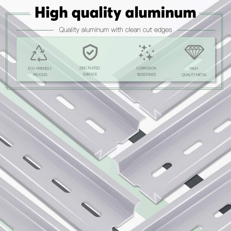 Keadic 15Pcs DIN Rail Slotted Aluminum, 4 Inches Long 35mm Wide 7.5mm High - Image 5