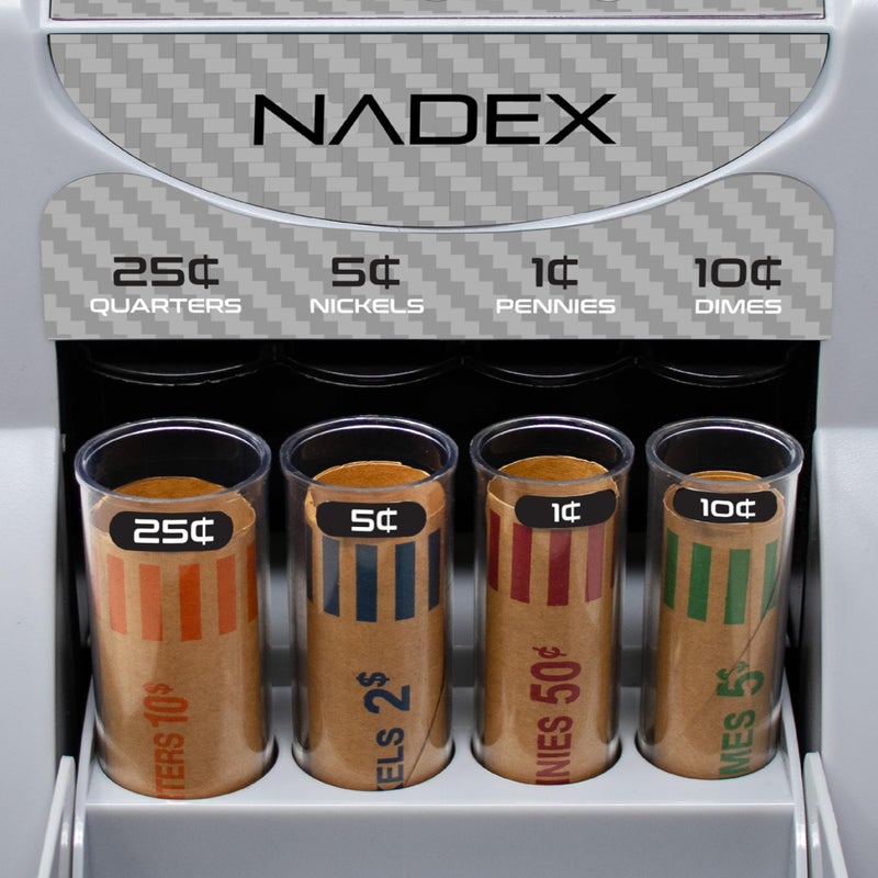 Nadex S180 Digital Coin Counter & Sorter â€“ Counts and Wraps Coins Automatically, Stops When Rolls are Full, Carbon Fiber Finish. - Image 2