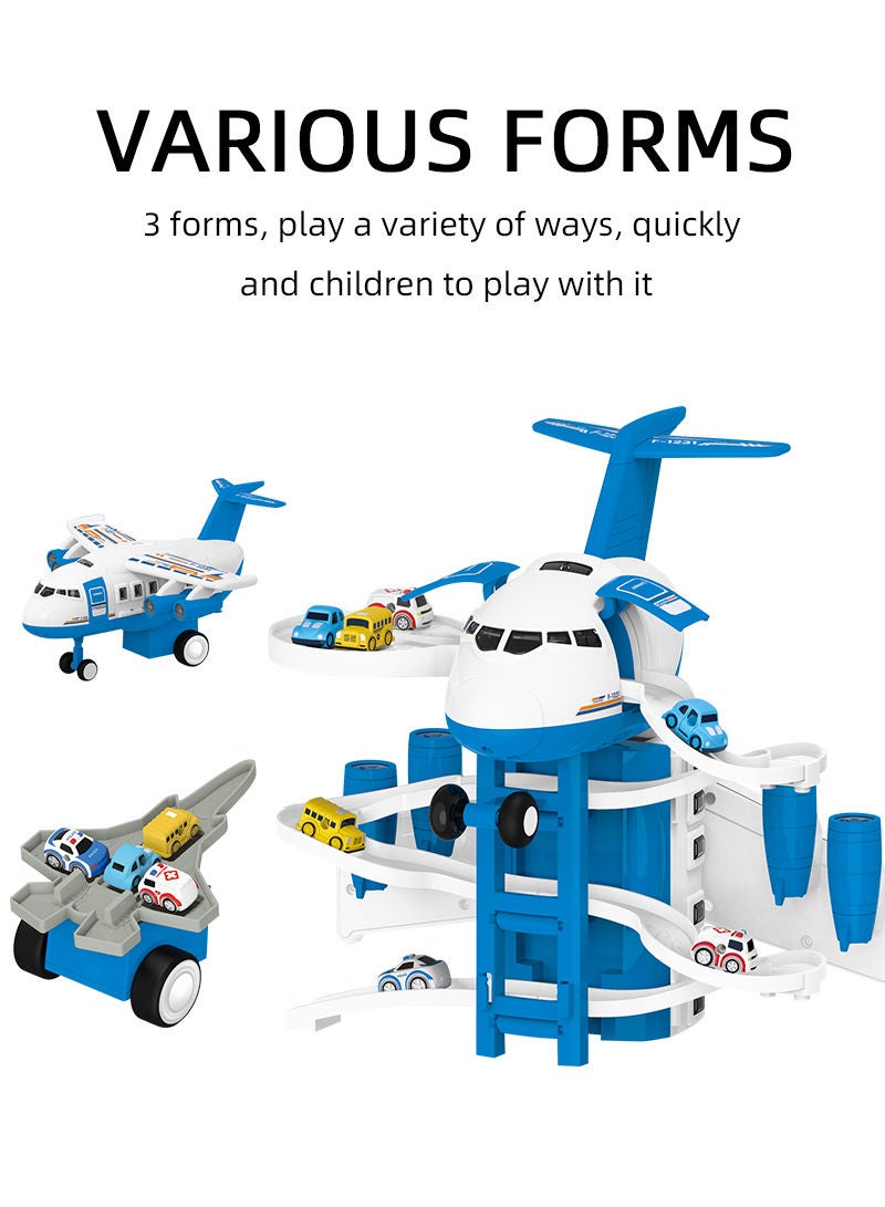 Sharpdo ألعاب طائرة للأطفال، مشهد تخزين متعدد الوظائف، نموذج سيارة إطفاء بالقصور الذاتي - Image 2
