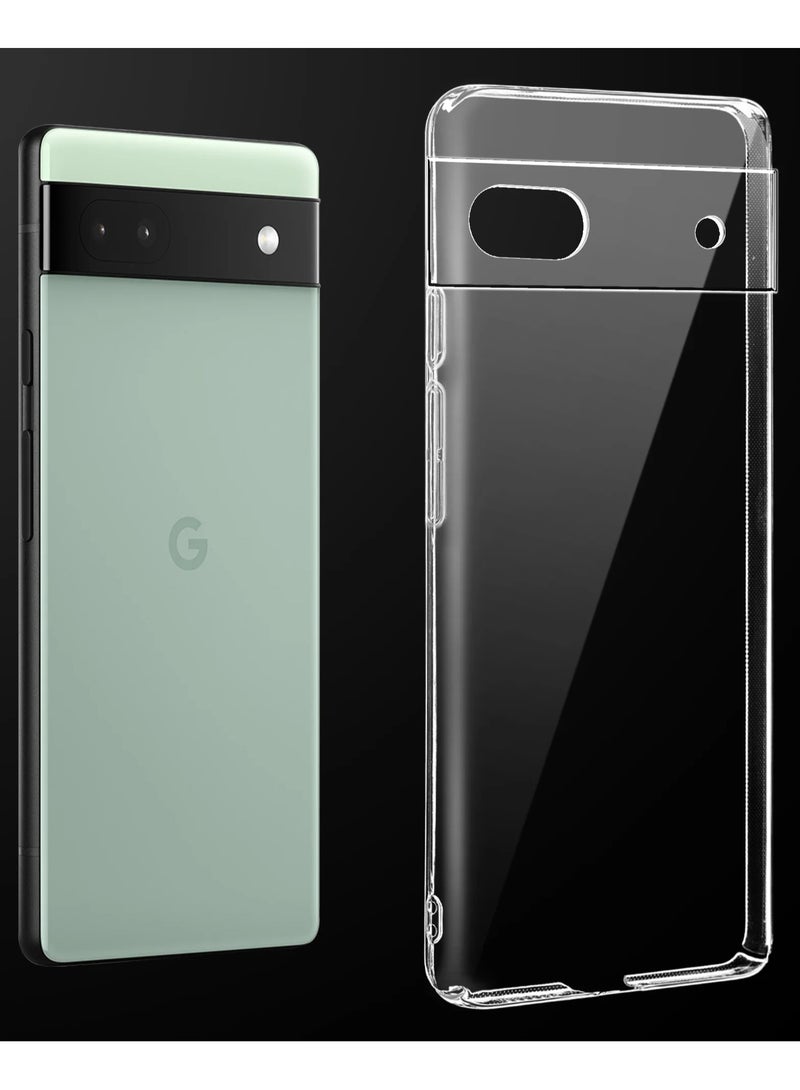 Crystal Clear Transparent Phone Case Google Pixel 6A – Slim Ulta Thin Hard TPU Shockproof Cover, Anti-Yellowing Crystal Clear Protective Back Case with Camera Protection - Image 1