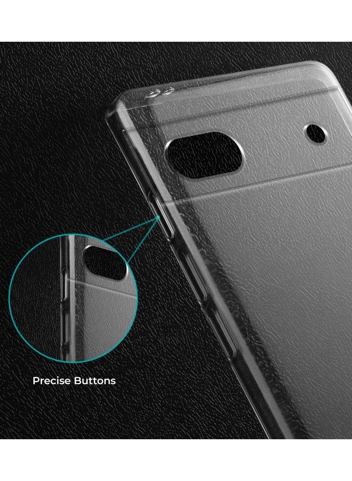 Crystal Clear Transparent Phone Case Google Pixel 6A – Slim Ulta Thin Hard TPU Shockproof Cover, Anti-Yellowing Crystal Clear Protective Back Case with Camera Protection - Image 4