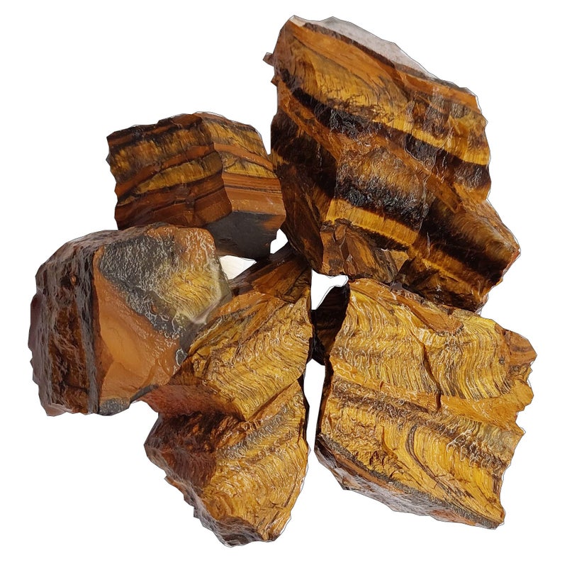 eshoppee 150 to 200gm Tiger Eye Stone Rough Natural raw Crystal Rock for Healing Meditation Decoration and vastu Correction (Tiger Eye) - Image 1
