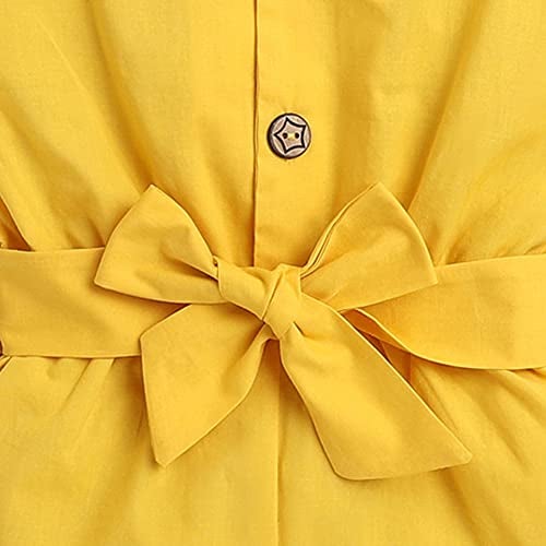 Hopscotch Girls Solid Playsuit In Yellow Color for Ages 12-18 Months - Image 4