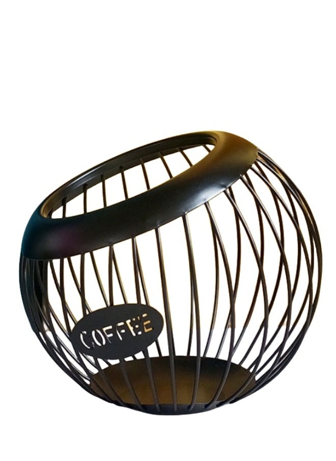 XiuWoo Basket Iron Coffee Capsule Holder Coffee Capsule Storage Rack Oblique Basket - Black  - Image 1
