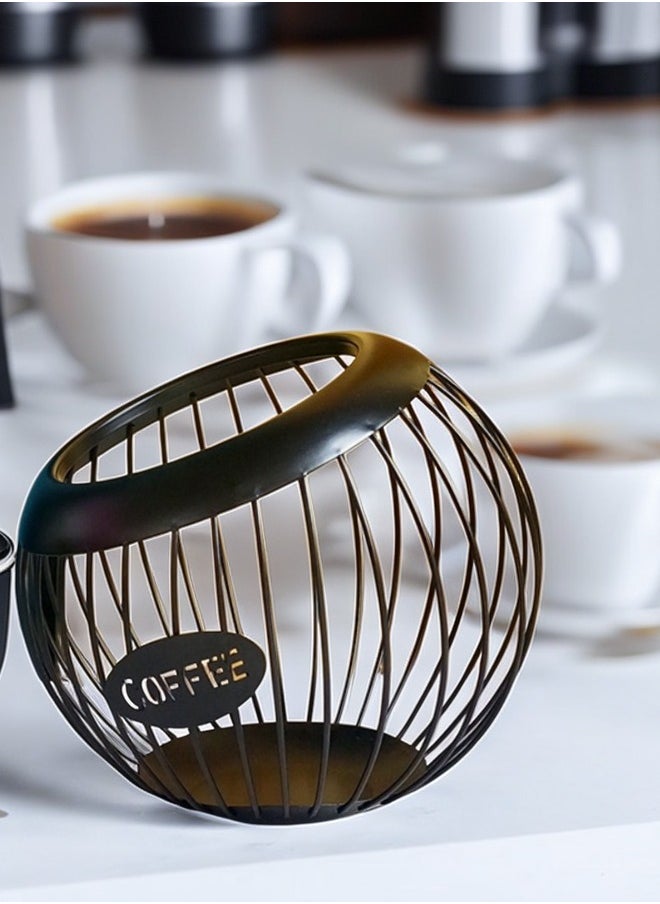 XiuWoo Basket Iron Coffee Capsule Holder Coffee Capsule Storage Rack Oblique Basket - Black  - Image 5