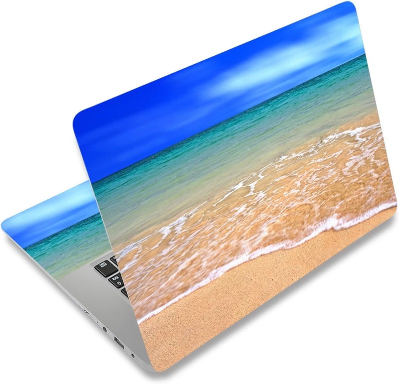Laptop Skin Vinyl Sticker Decal, 12" 13" 13.3" 14" 15" 15.4" 15.6 inch Cover Art Decal Protector Fits HP Dell Lenovo Compaq Apple Asus Acer (Beach)