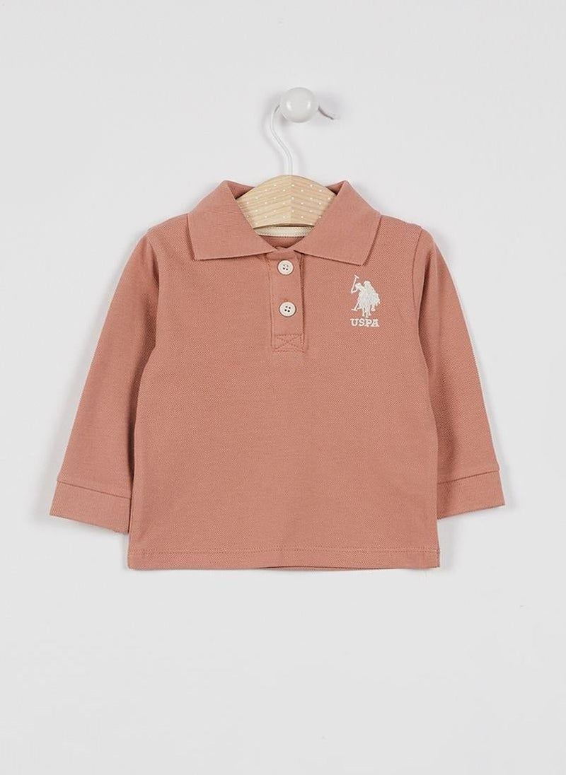 U.S. Polo Assn. U.S. Polo Assn. Baby Girls Salmon Tshirt  - Image 1