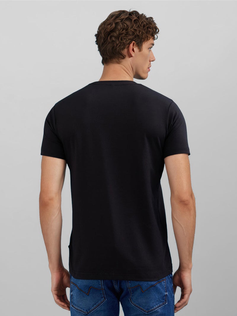 STATUS QUO Typography Print Regular Fit Black T-shirt - Image 3