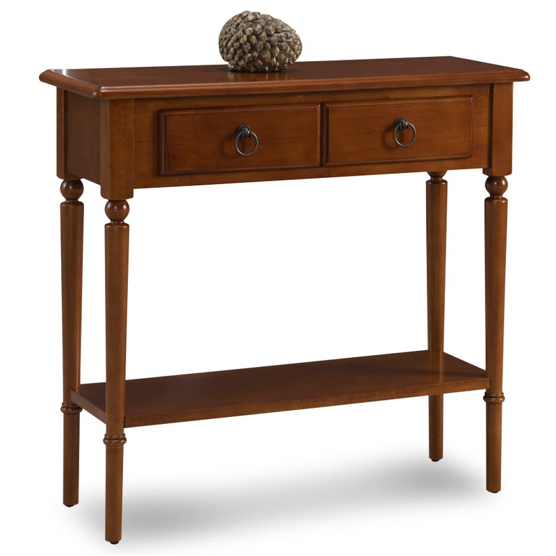 Leick Home Coastal 30 in Solid Wood Hall Console Table with Drawer Storage Pecan Brown  Leick Home 20027PC