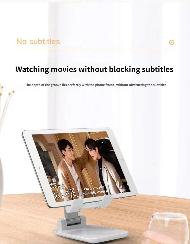 حامل هاتف قابل للتعديل للمكتب، حامل لوحي قابل للطي، حامل مزدوج للهاتف المحمول واللوحي لسطح المكتب (أسود) - Image 4