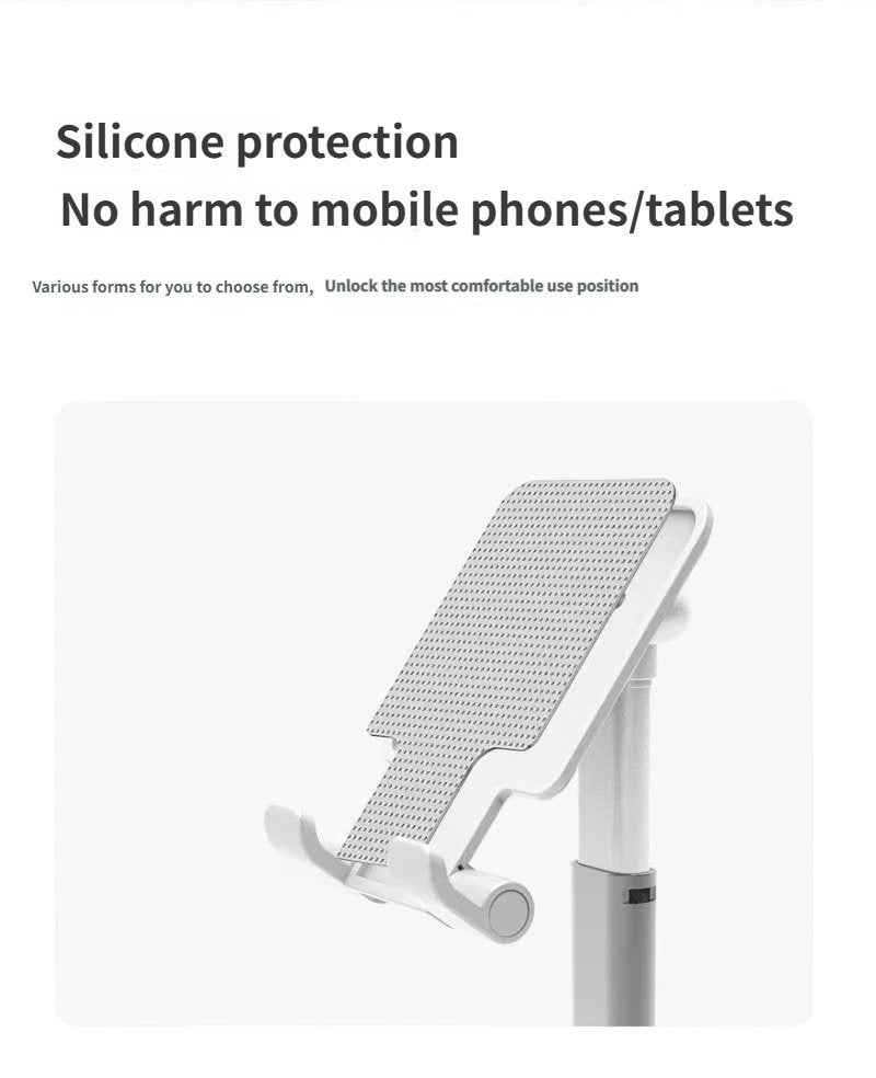 حامل هاتف قابل للتعديل للمكتب، حامل لوحي قابل للطي، حامل مزدوج للهاتف المحمول واللوحي لسطح المكتب (أسود) - Image 3