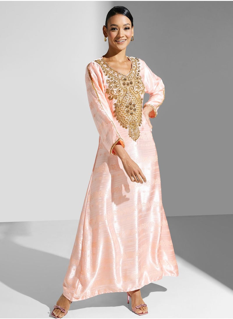 ARABIAN CLOSET - Embellished Embroidered Jalabiya - Image 1