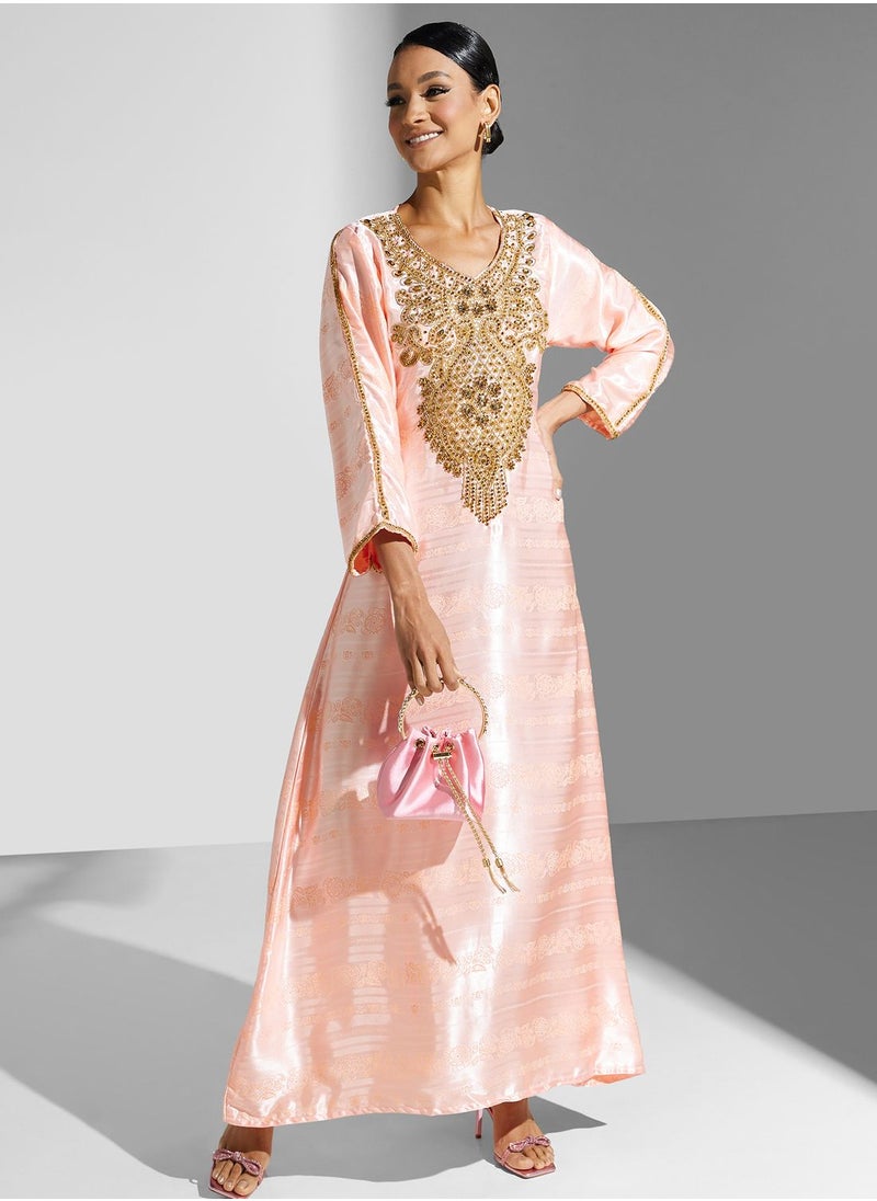 ARABIAN CLOSET - Embellished Embroidered Jalabiya - Image 1