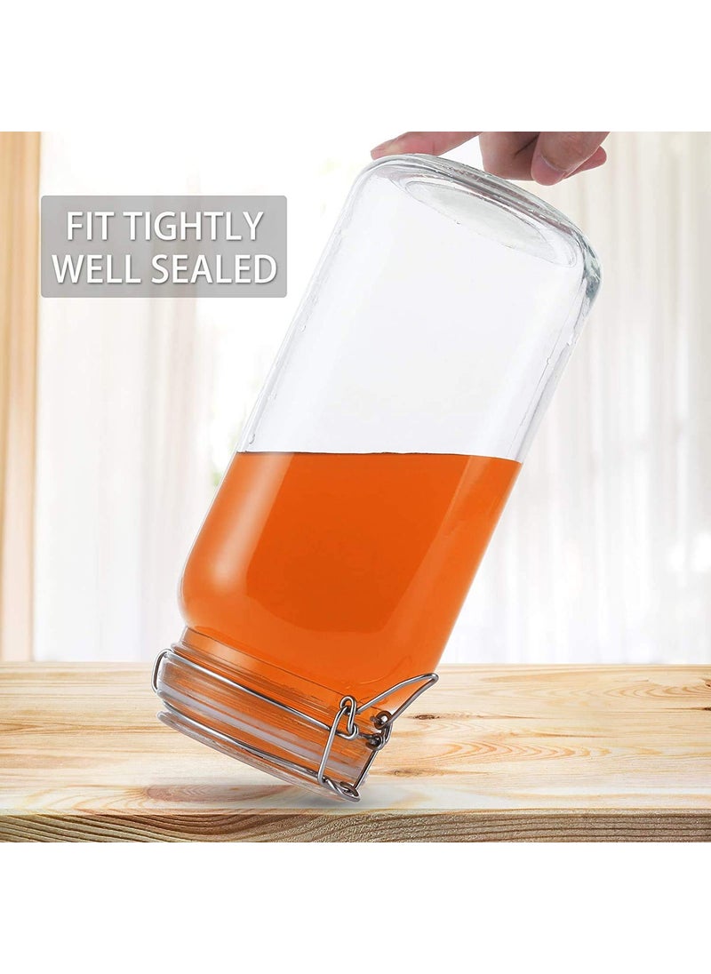 GRACIOUS MART GRACIOUS MART Airtight Silicon Clamp Lid for Storage Jars for Kitchen Use Container Canister Cereal Pickle Jars 1500 Ml Pack Of 4  - Image 2