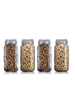 GRACIOUS MART Airtight Silicon Clamp Lid for Storage Jars for Kitchen Use Container Canister Cereal Pickle Jars 1500 Ml Pack Of 4