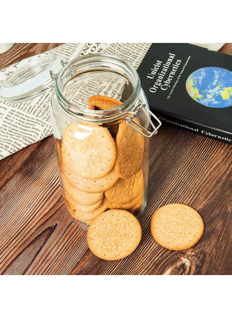 GRACIOUS MART GRACIOUS MART Airtight Silicon Clamp Lid for Storage Jars for Kitchen Use Container Canister Cereal Pickle Jars 1500 Ml Pack Of 4  - Image 5