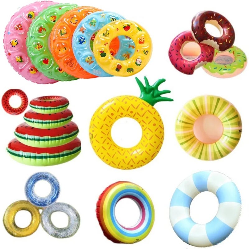 Bluejw Thickened PVC Cartoon Child Inflatable Swimming Ring 50-90cm Crystal Double Air Chamber Leakproof Safe Floating Circle Durable - Image 2