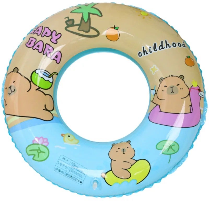 Bluejw Thickened PVC Cartoon Child Inflatable Swimming Ring 50-90cm Crystal Double Air Chamber Leakproof Safe Floating Circle Durable - Image 1