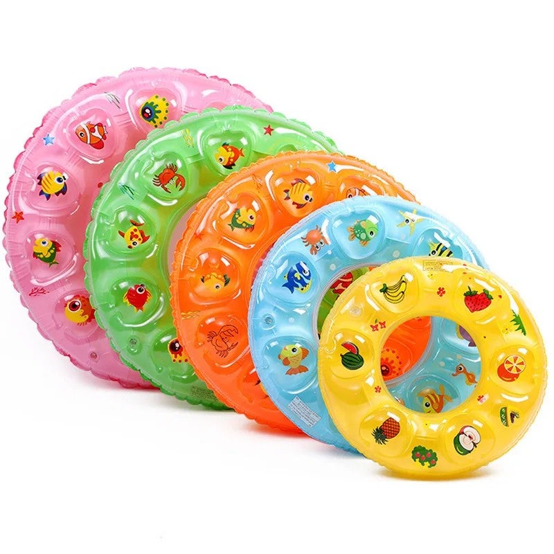 Bluejw Thickened PVC Cartoon Child Inflatable Swimming Ring 50-90cm Crystal Double Air Chamber Leakproof Safe Floating Circle Durable - Image 5