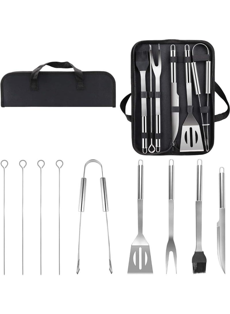 بلومنغ تايم مجموعة أدوات الشواء المصنوعة من الفولاذ المقاوم للصدأ مع سكين وفرشاة وشوكة وملعقة وملقط وحقيبة أكسفورد - Image 5