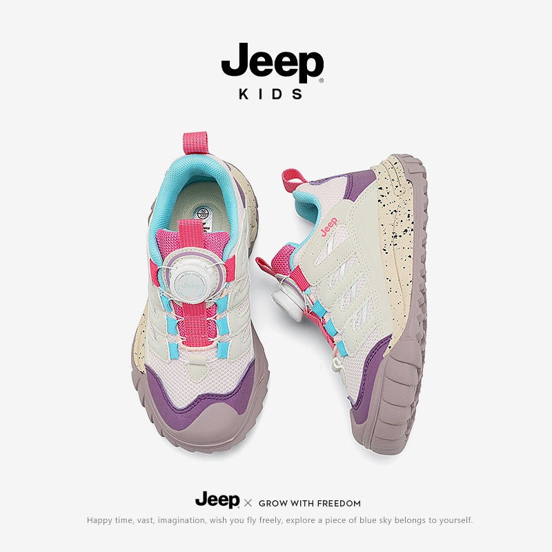 Jeep Girls' Shoes Kidsren'S Sports Shoes 2025 Spring New Mesh Kidsren'S Shoes Girls Non-Slip Outdoor Hiking Shoes - Image 3
