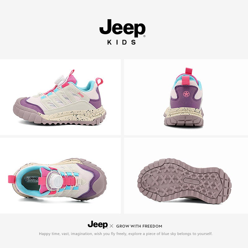 Jeep Girls' Shoes Kidsren'S Sports Shoes 2025 Spring New Mesh Kidsren'S Shoes Girls Non-Slip Outdoor Hiking Shoes - Image 4