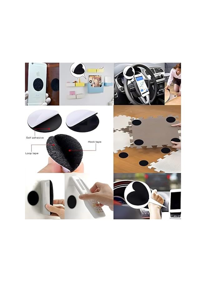 PROMASS promass 12PCS Industrial-Strength Hook and Loop Fasteners - Double-Sided Sticky Tapes - Anti-Slip Rug Gripper Carpet Stickers for Home & Office - 1.5-inch Round Adhesive Wall Mounting Tape  - Image 3