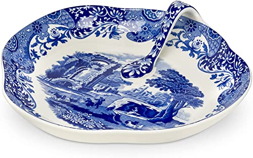 Spode Blue Italian 8 Inch Handled Tray - Elegant Decorative Serving Dish for Snacks, Appetizers, Fruit - Porcelain Presentation for Entertaining Table Displays - Image 2