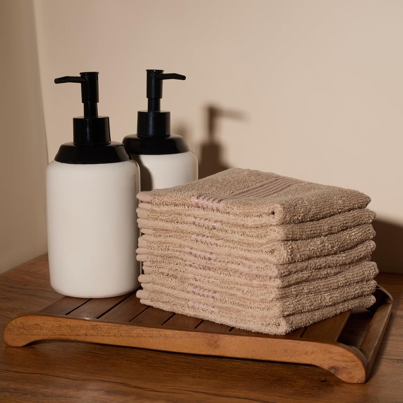 KOPA by Bianca 400 GSM 100% Cotton Soft Terry Towel l 8pc Face Towel l Face Towel for Women l Face Towel for Men l D`Ross l Espresso Gray - Image 3