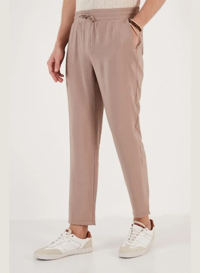 Buratti  Buratti Men's Regular Fit Summer Trousers with Elastic Waistband and Pockets CF24S617952 for Men | Best Price UAE