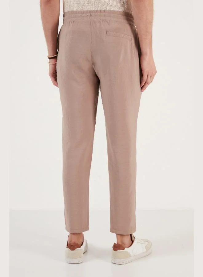 Buratti  Buratti Men's Regular Fit Summer Trousers with Elastic Waistband and Pockets CF24S617952 for Men | Best Price UAE