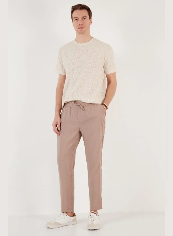 Buratti Men's Regular Fit Summer Trousers with Elastic Waistband and Pockets CF24S617952