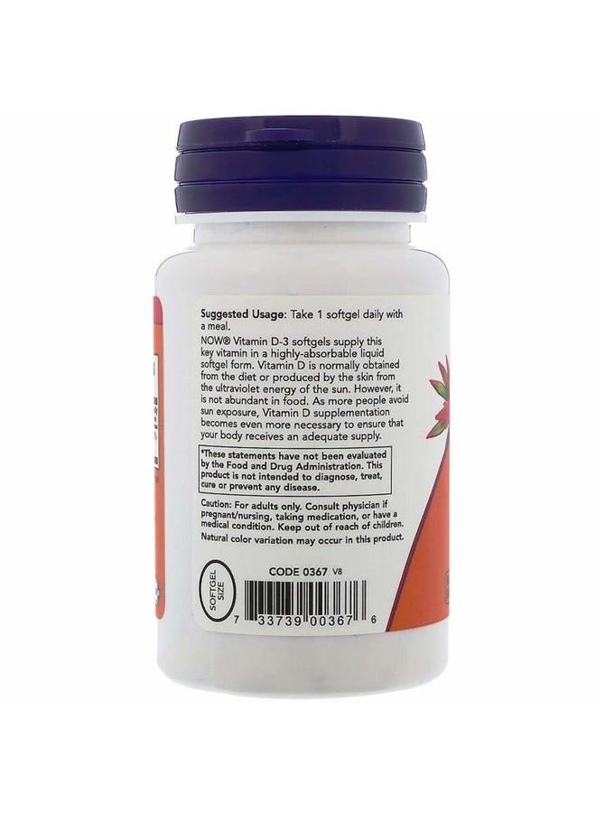 Now Foods Vitamin D-3 2000iu, 120 Softgels - Image 3