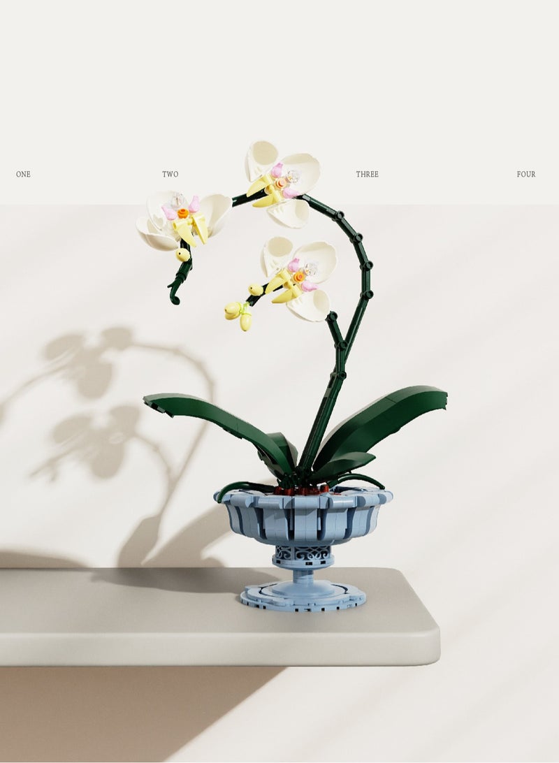 لوبيتيز 2245pcs Phalaenopsis زهرة لبنة مجموعة ، لبنة البناء ، لعبة البناء ، باقة بوعاء لغز لعبة الجمعية ، ومناسبة لجميع الأعمار من المستهلكين ، ألعاب تعليمية للأطفال ، وخاصة بالنسبة للفتيات كهدايا عيد ميلاد ، ويمكن استخدامها بوصفها زخرفة الأثاث والديكور - Image 2